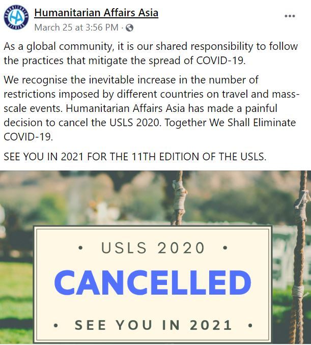 USLS 2020 Cancellation 